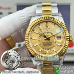 PPM Swiss Clone Rolex Gain Weight Sky-Dweller Yellow Gold Two-Tone Men's Watch 42mm 